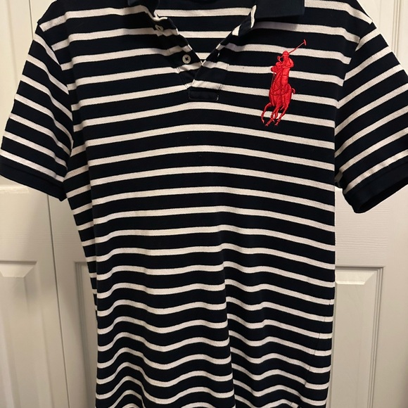 Polo by Ralph Lauren Black and White Striped Polo Shirt - Picture 1 of 4